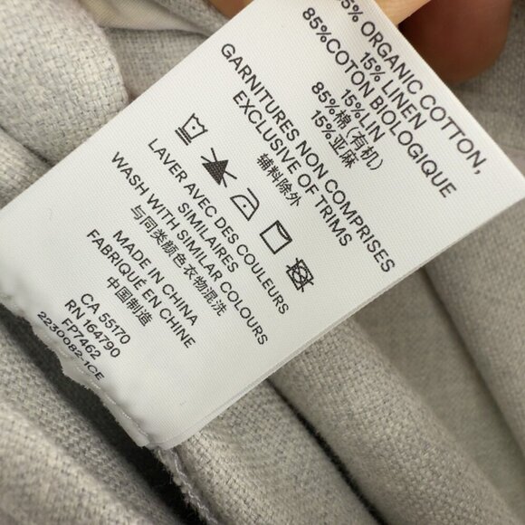 FRANK & OAK Cotton Linen Midi Office Minimalist Academia Pale Gray Skirt s XS - Picture 9 of 9